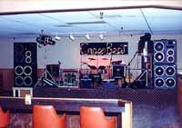 Cross Beat Band equipment setup at club on the road